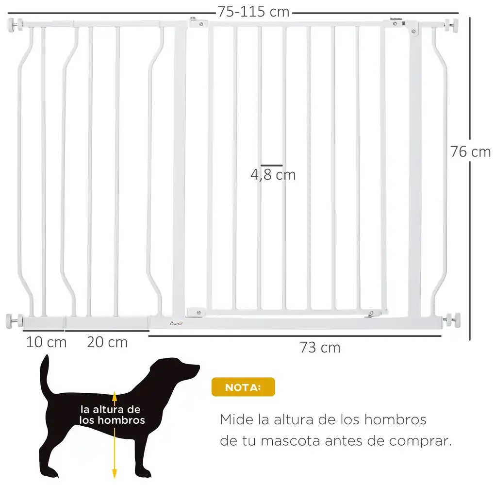 Barreira de Segurança para Cães de Madeira Extensível com Pés de Suporte  Barreira de Proteção para Animais de Estimação para Portas Escada Corredor  10