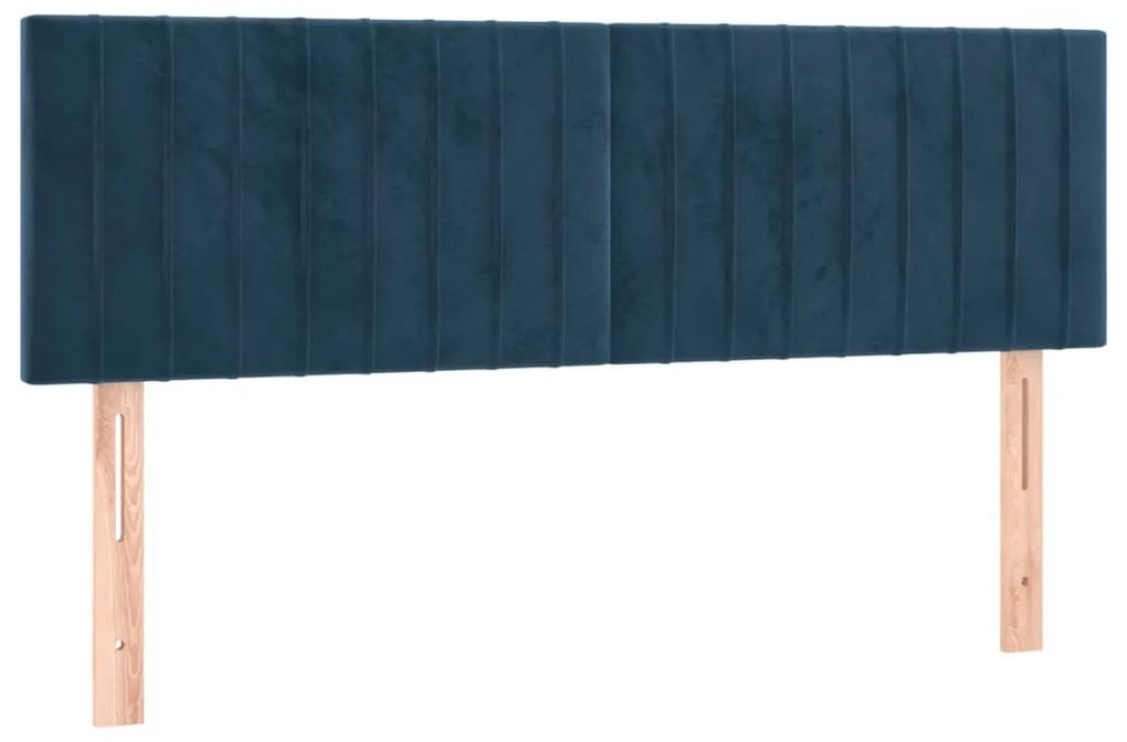 Cama com molas/colchão 140x200 cm veludo azul-escuro