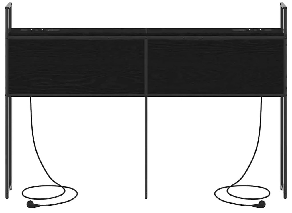Cabeceira de armazenamento com cabeceira Carvalho preto 135 cm