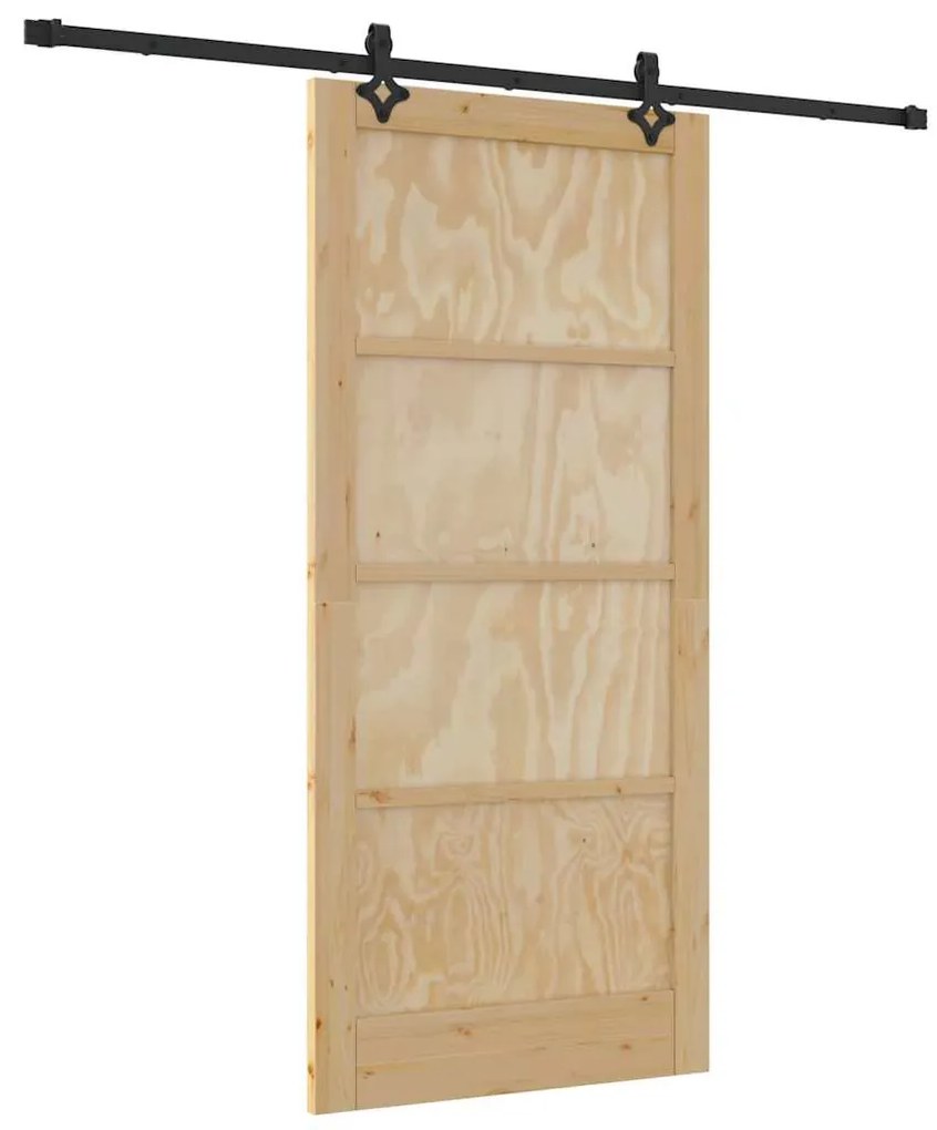 Porta Deslizante com Conjunto de Hardware "ORKDAL" Madeira Sólida de P