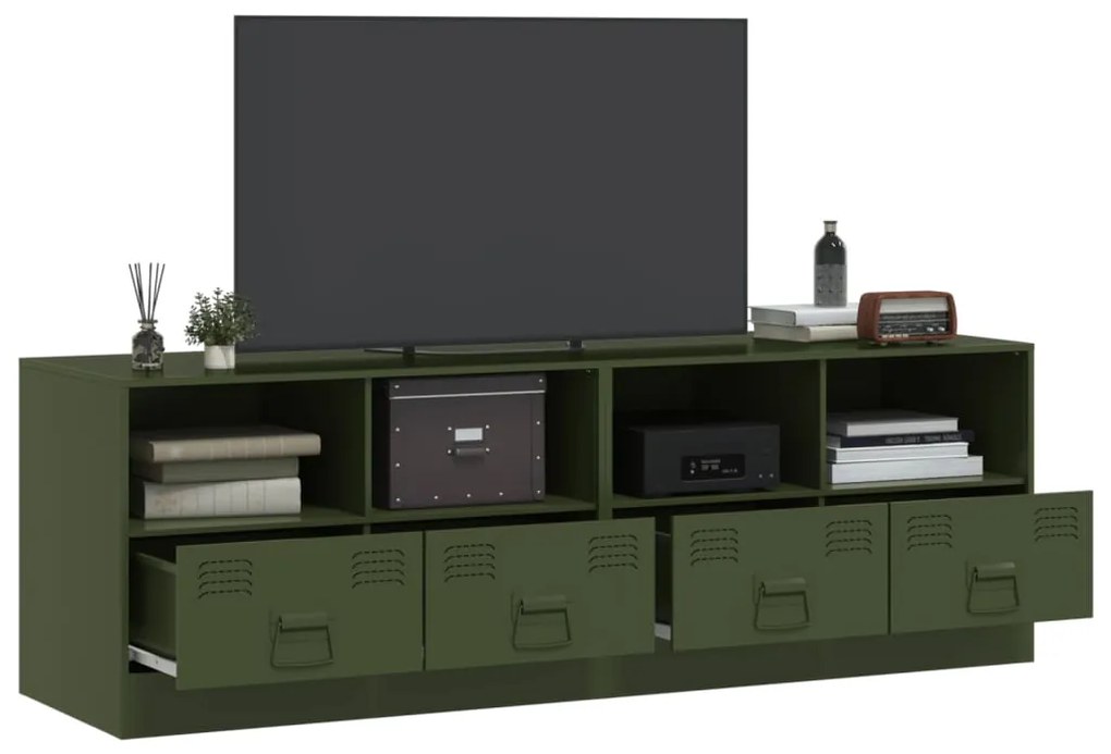 Móveis de TV 2 pcs 67x39x44 cm aço verde azeitona