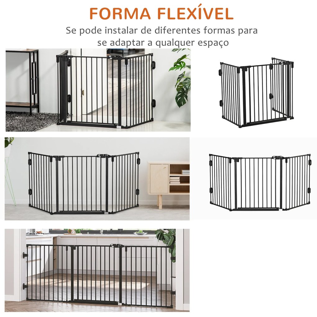 PawHut Barreira de Segurança para Cães Barreira para Cães Dobrável Bar