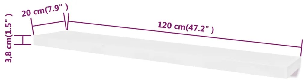 Prateleiras de parede para livros/DVD MDF branco
