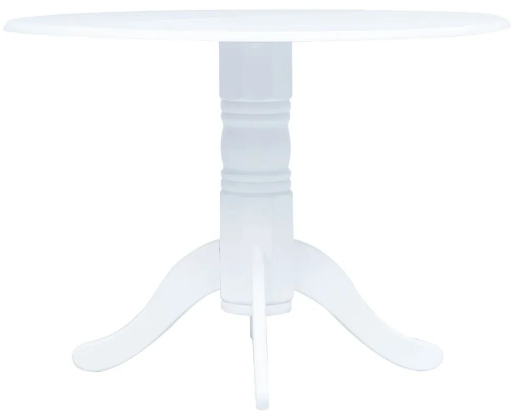 Mesa de jantar 106 cm madeira de seringueira maciça branco