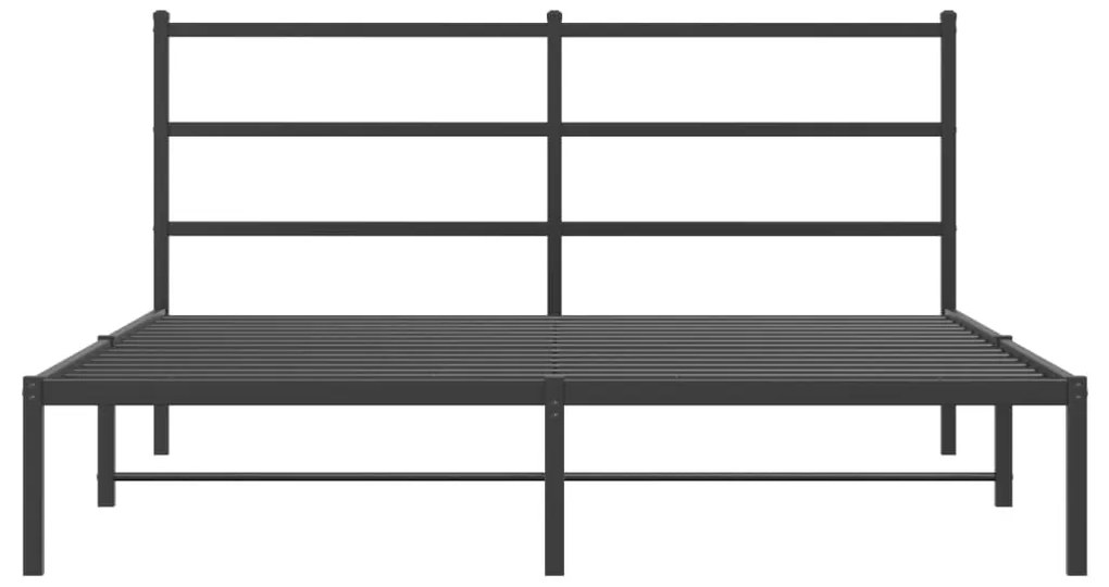 Estrutura de cama com cabeceira 160x200 cm metal preto