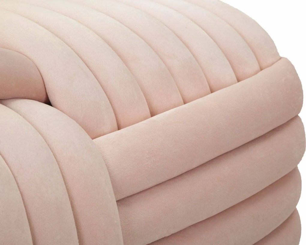 Puff Softy Pink - Veludo Rosa - 90 cm x 45 cm x 45 cm