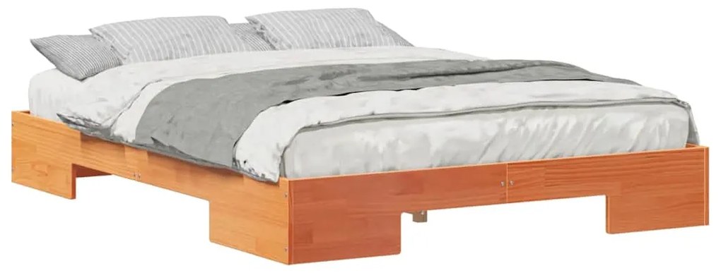 Estrutura de cama de chão Castanho 140 x 200 cm