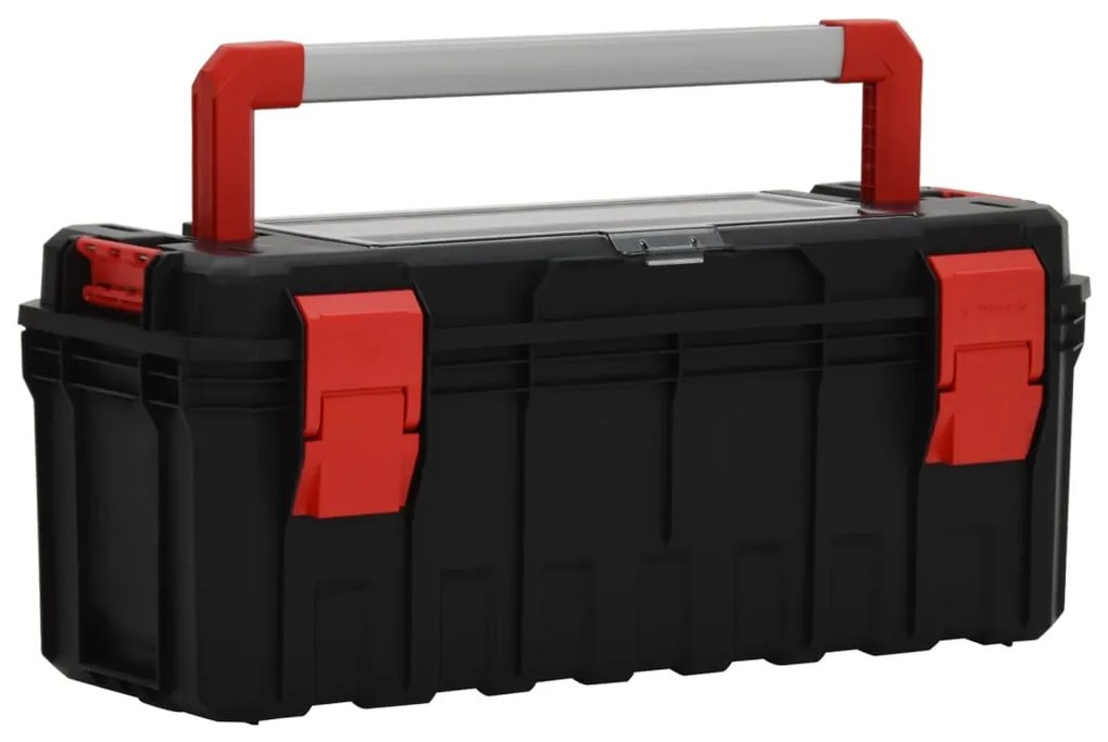 vidaXL Caixa de ferramentas 65x28x31,5 cm preto e vermelho