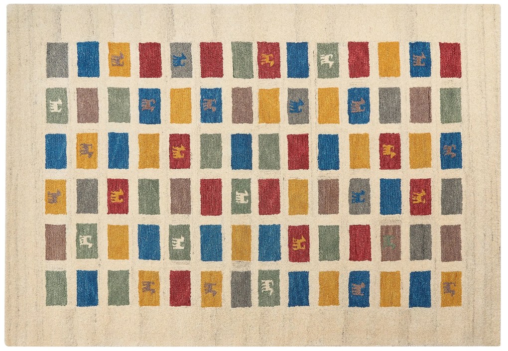 Tapete Gabbeh em lã multicolor 160 x 230 cm MURATLI Beliani