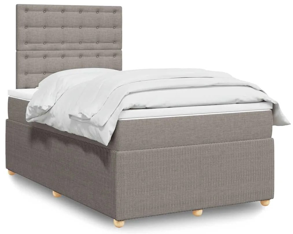 Cama com molas/colchão 120x200 cm tecido castanho-acinzentado