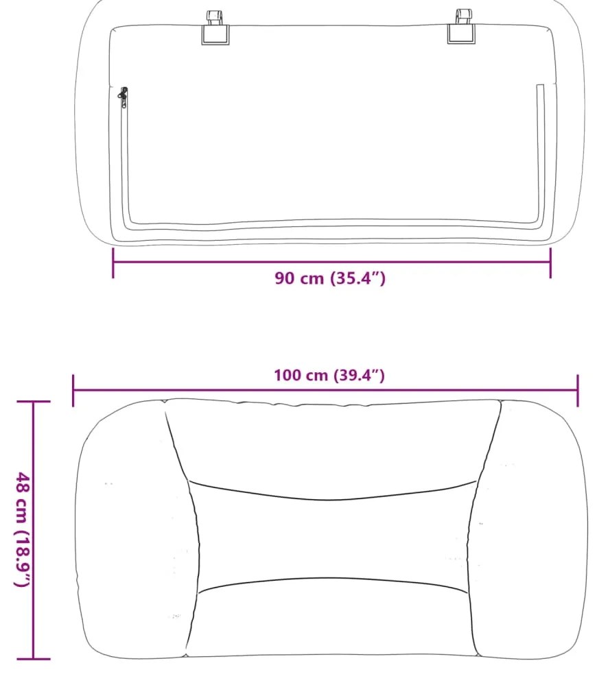 Almofadão de cabeceira 90 cm couro artificial cinzento