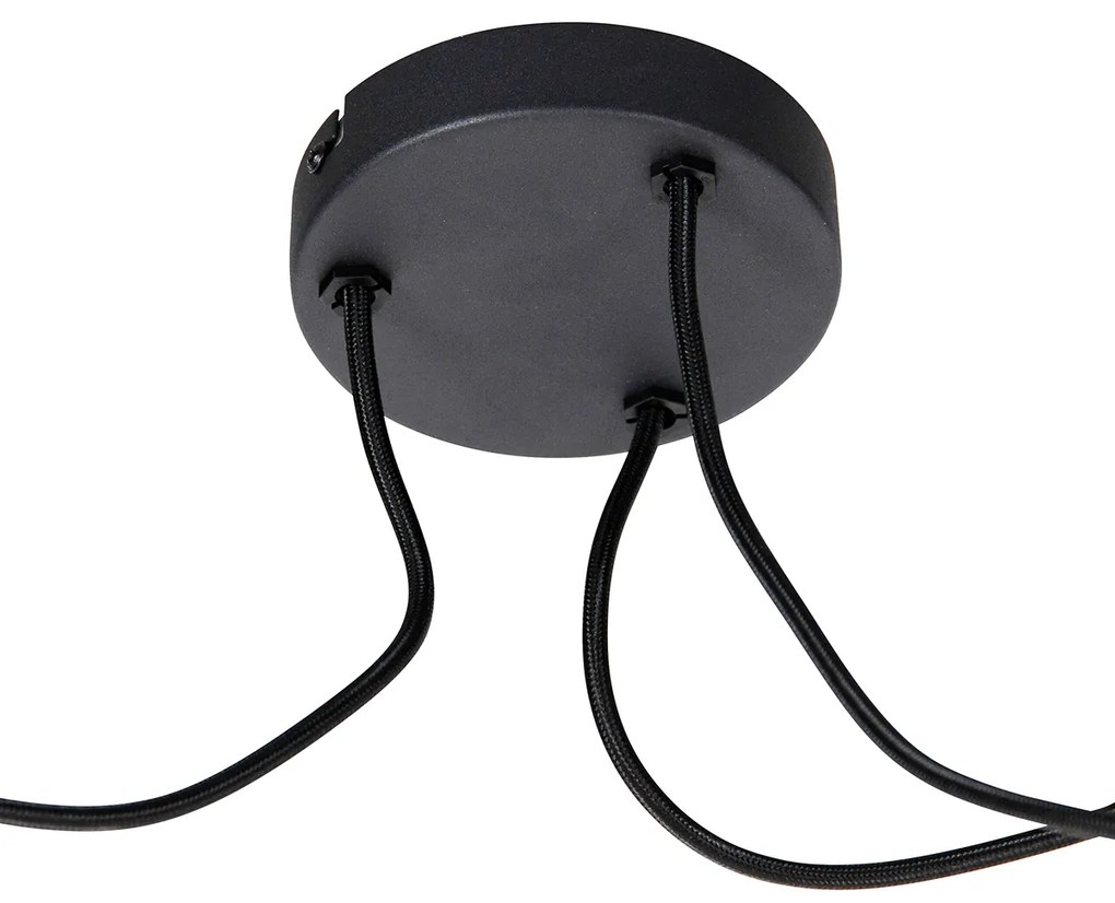 Candeeiro de suspensão industrial preto 3 luzes - Cava Moderno