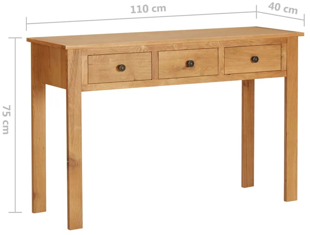 Toucador 110x40x75 cm madeira de carvalho maciça