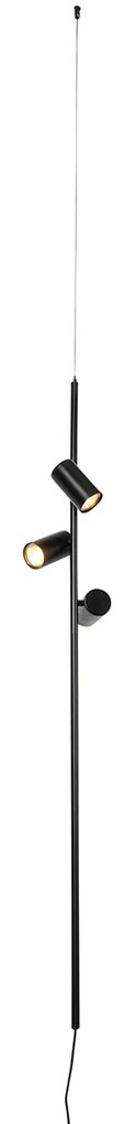 Candeeiro suspenso preto com pedal 3 luzes - Jeana Luxe Moderno