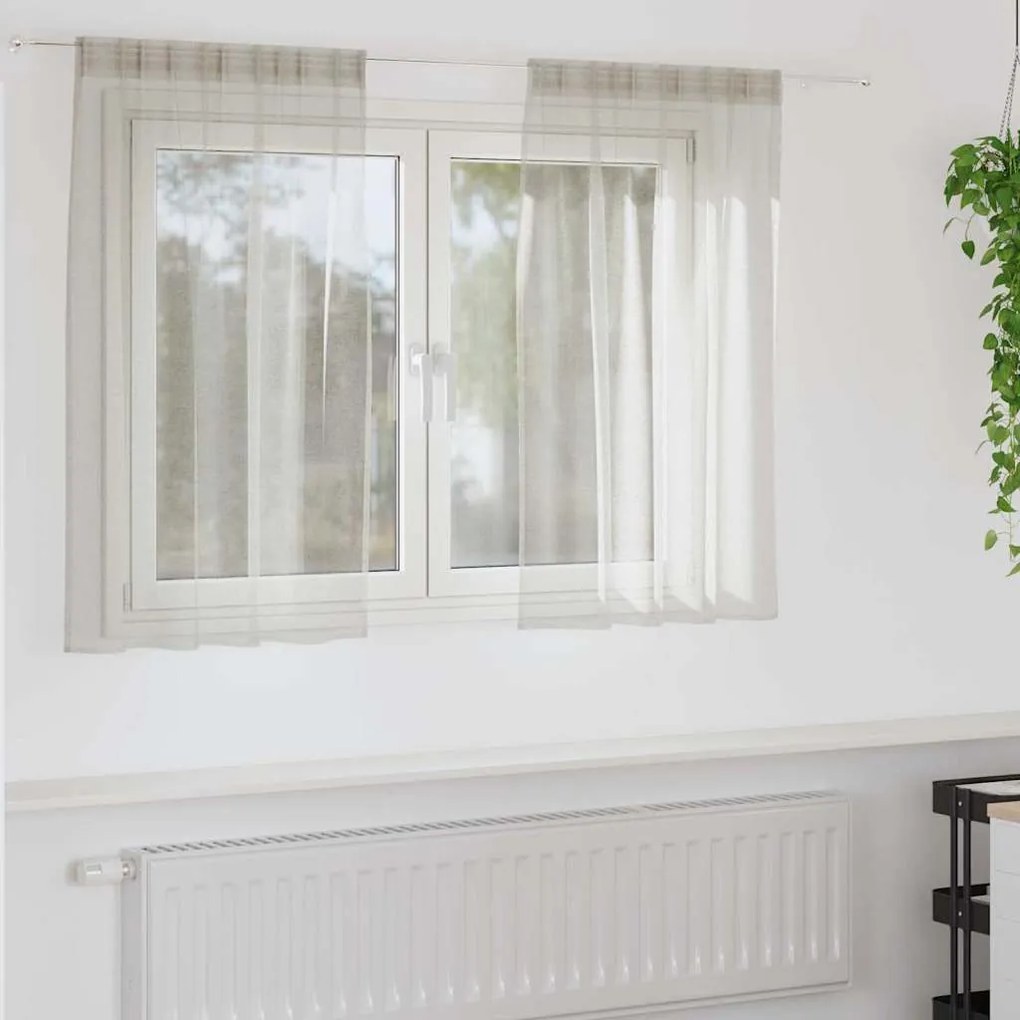 vidaXL Cortina de Voile 2 pcs Creme 140 x 140 cm Poliéster