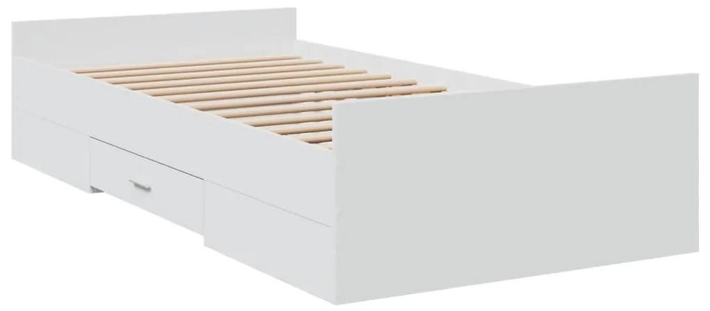 Estrutura cama c/ gavetas 75x190 cm derivados de madeira branco