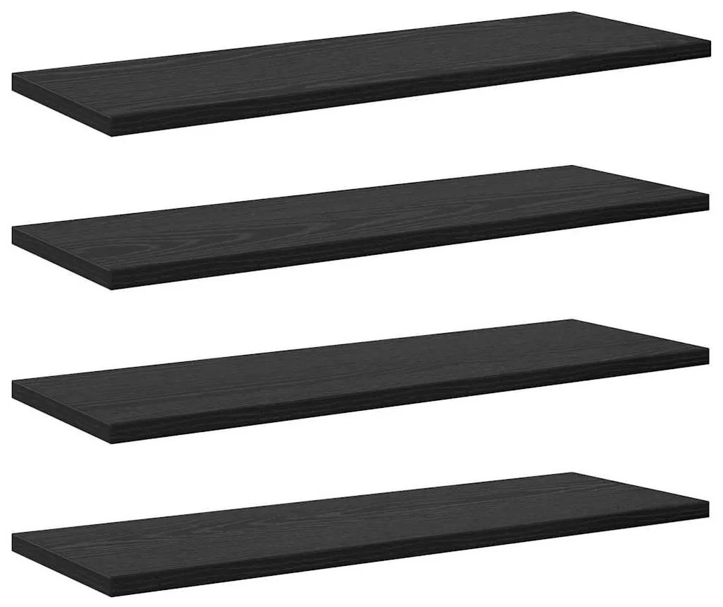Prateleiras em carvalho preto - Conjunto com 4 peças, medindo 60x20x1.