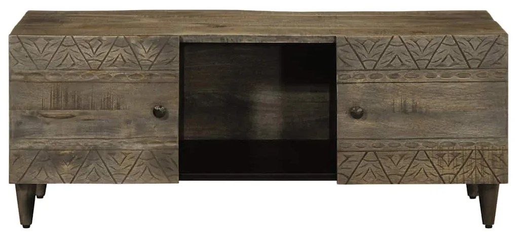 Mesa centro 100x54x40cm madeira mangueira maciça cinzento claro