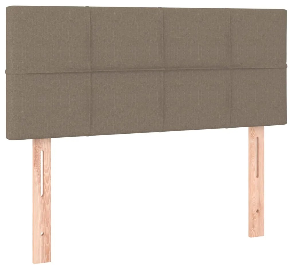 Cama box spring colchão/LED 100x200cm tecido cinza-acastanhado