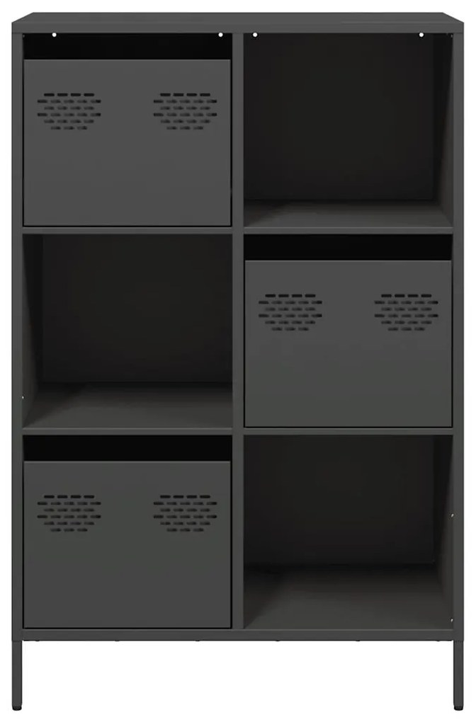 Móvel alto 68x39x103,5 cm aço preto