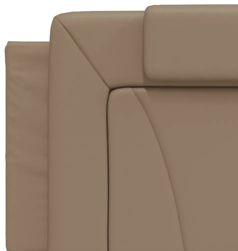 Estrutura cama cabeceira 160x200 cm couro artificial cappuccino