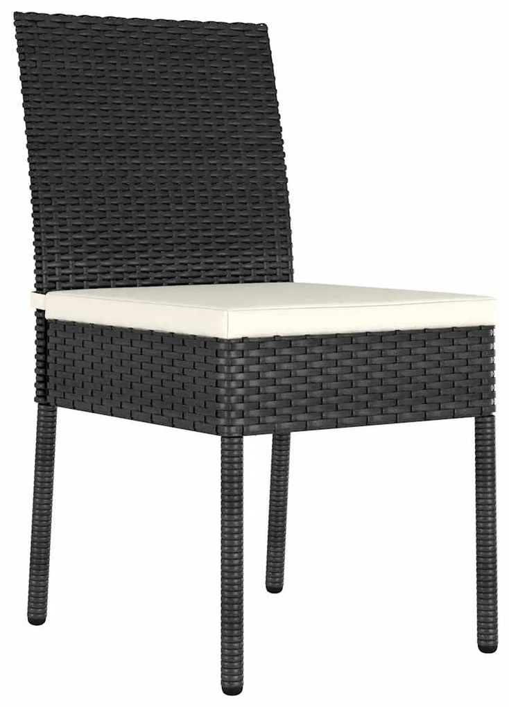 Conjunto de Jantar para Jardim com 5 Peças em Rattan Sintético Preto.