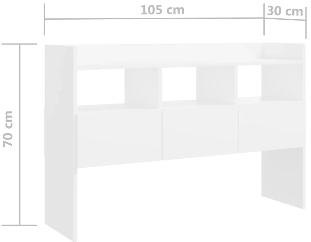 Aparador 105x30x70 cm derivados de madeira branco