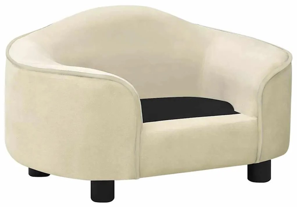 Sofá para cães 67x47x36 cm pelúcia cor creme