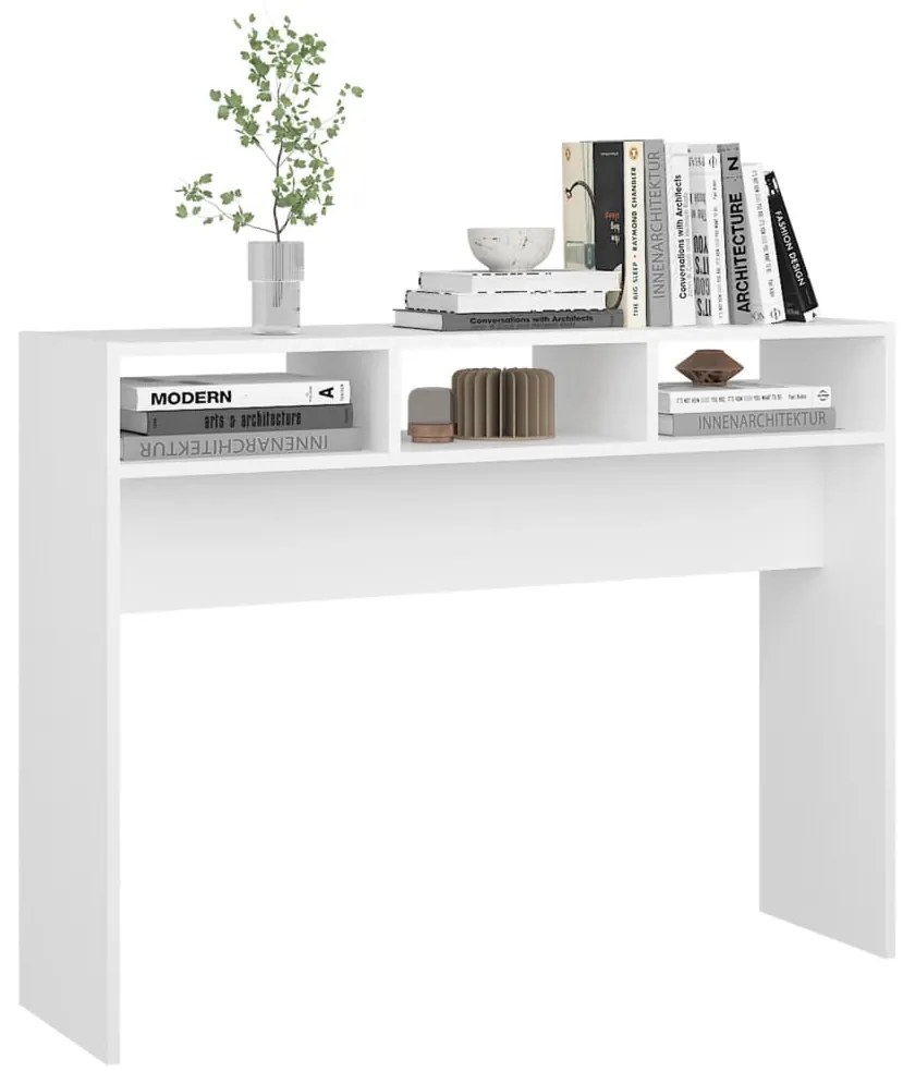 Mesa consola 105x30x80 cm derivados de madeira branco