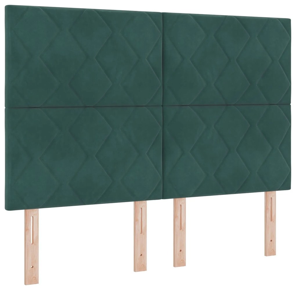 Estrutura de Cama vidaXL Verde Escuro 140x200 cm Veludo