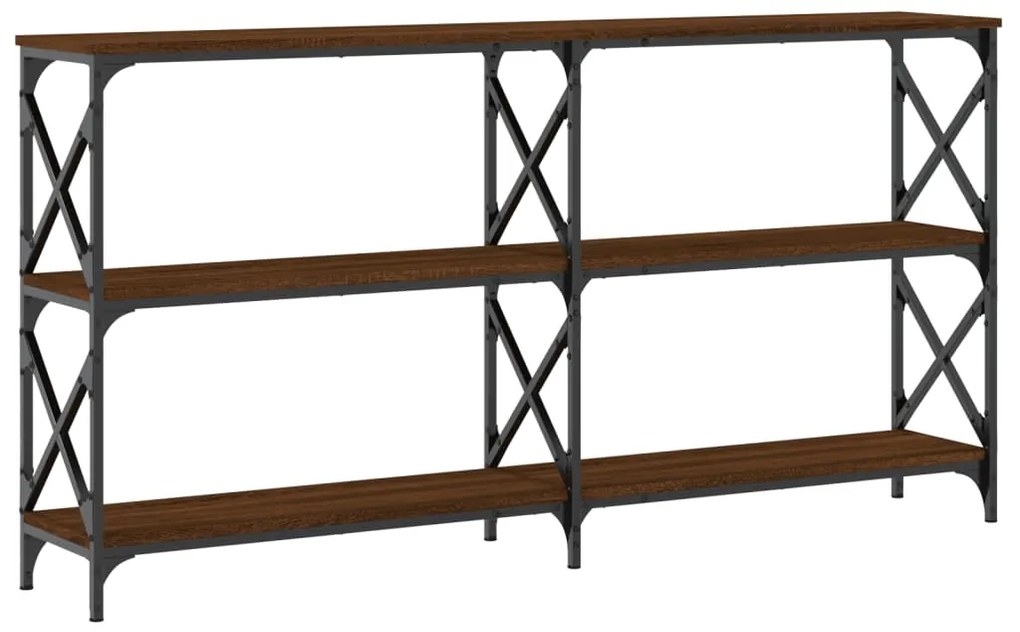 Mesa consola 200x28x80,5 cm derivados madeira carvalho castanho