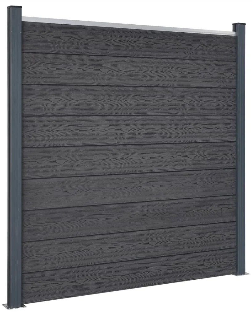 Conjunto de painéis de vedação 699x186 cm WPC cinzento