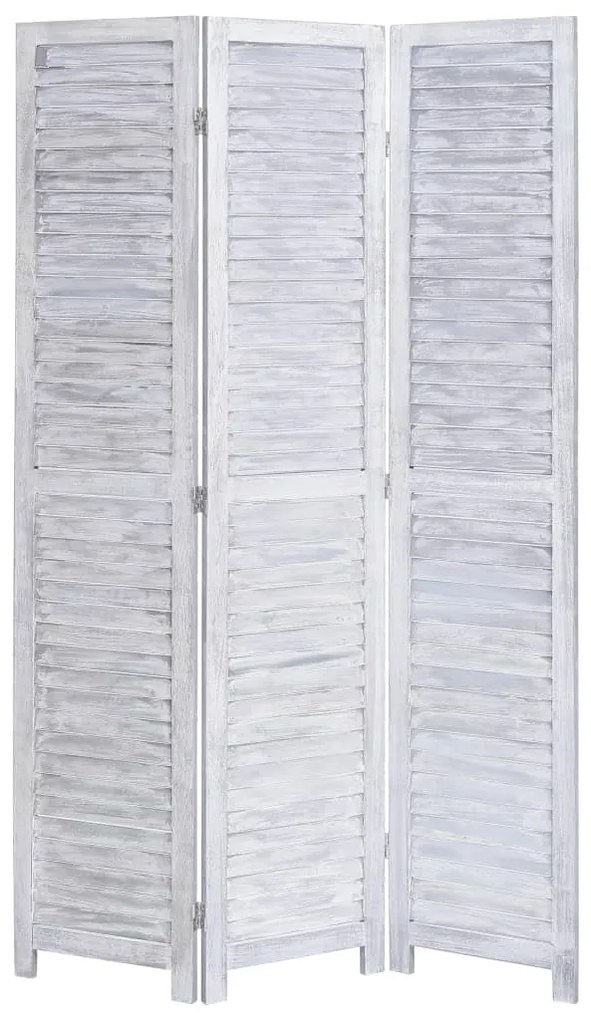 vidaXL Biombo com 3 painéis 105x165 cm madeira cinzento