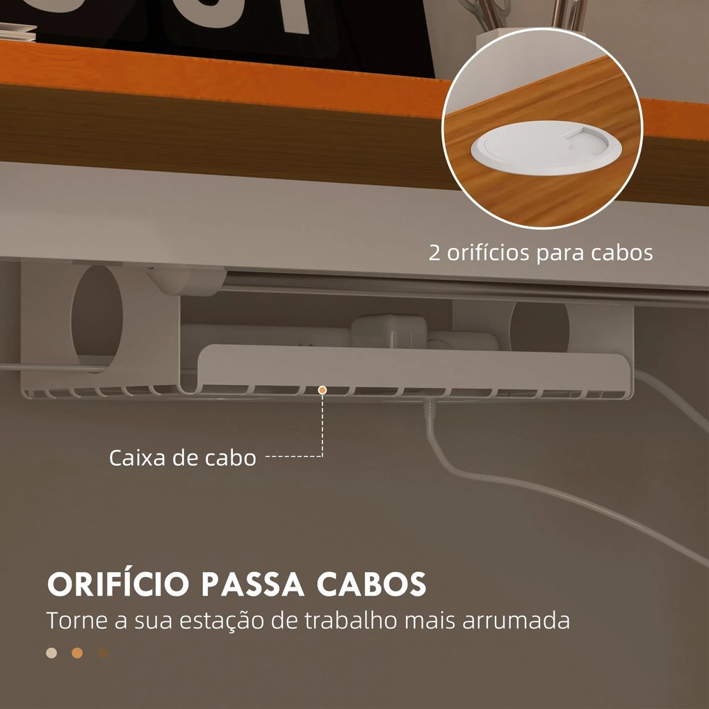 Vinsetto Secretária Elétrica Secretária Ajustável em Altura com 3 Memó