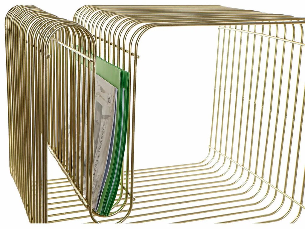 Porta-revistas DKD Home Decor Metal Dourado (50 x 40 x 39 cm)
