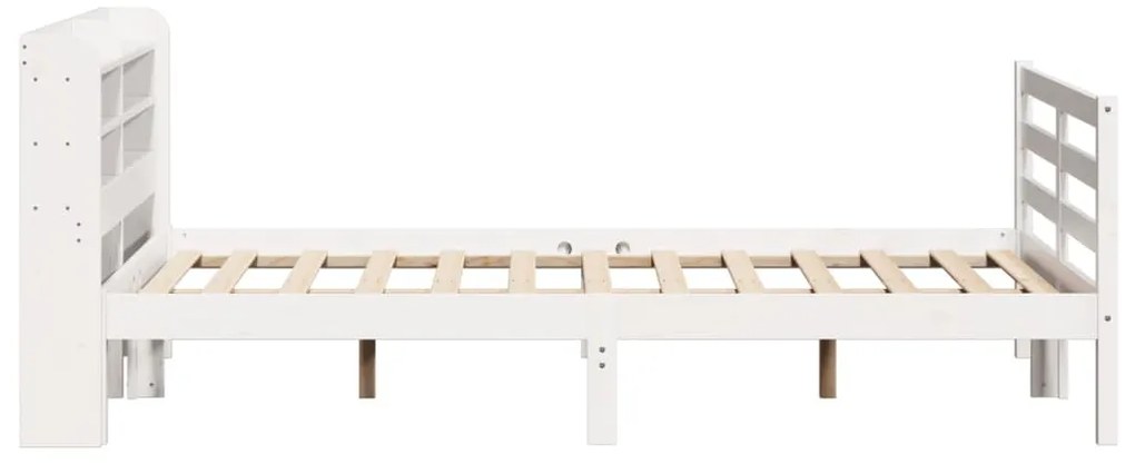 Estrutura de cama c/ cabeceira 150x200 cm pinho maciço branco