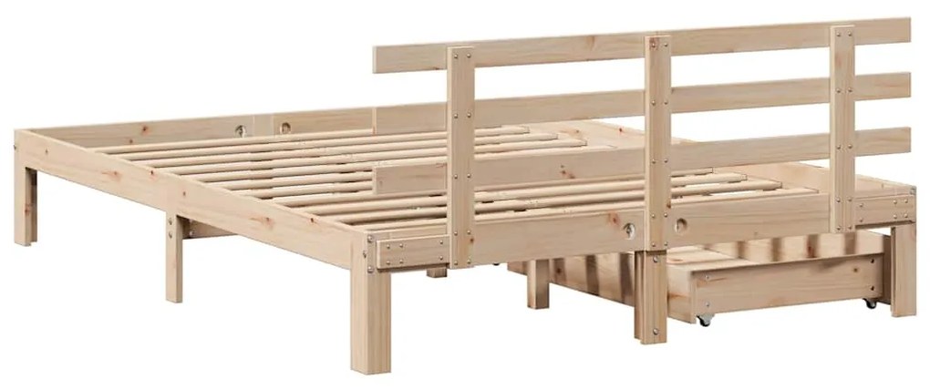 Estrutura de cama c/ gavetas 120x200 cm madeira de pinho maciça