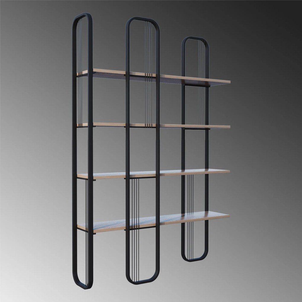 Estante "Nero" - Preto - 125x180x28cm - Design Moderno