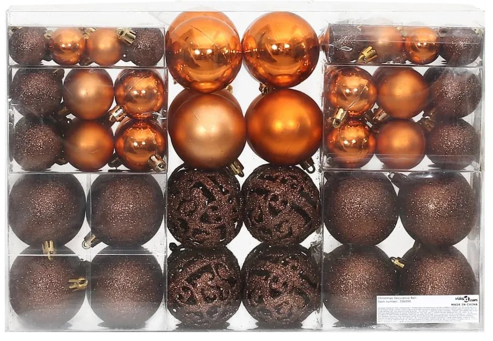 Enfeites de Natal 100 pcs 3 / 4 / 6 cm castanho