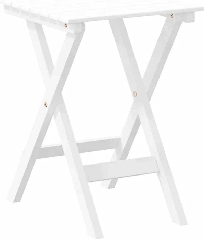 Cadeira de baloiço com mesa dobrável álamo maciço branco