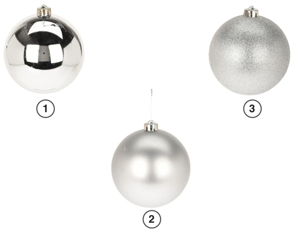 Bola Natal Prateada 14CM