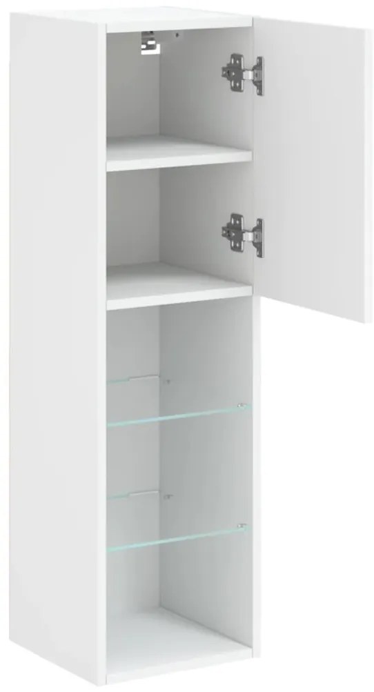 Móvel de TV c/ luzes LED 30,5x30x102 cm branco
