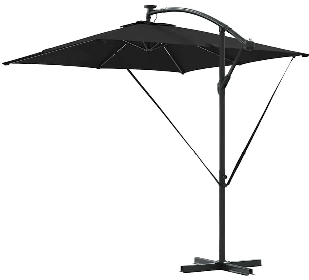 Guarda-sol de Bananeira Cantilever Preto 249 x 249 x 250 cm