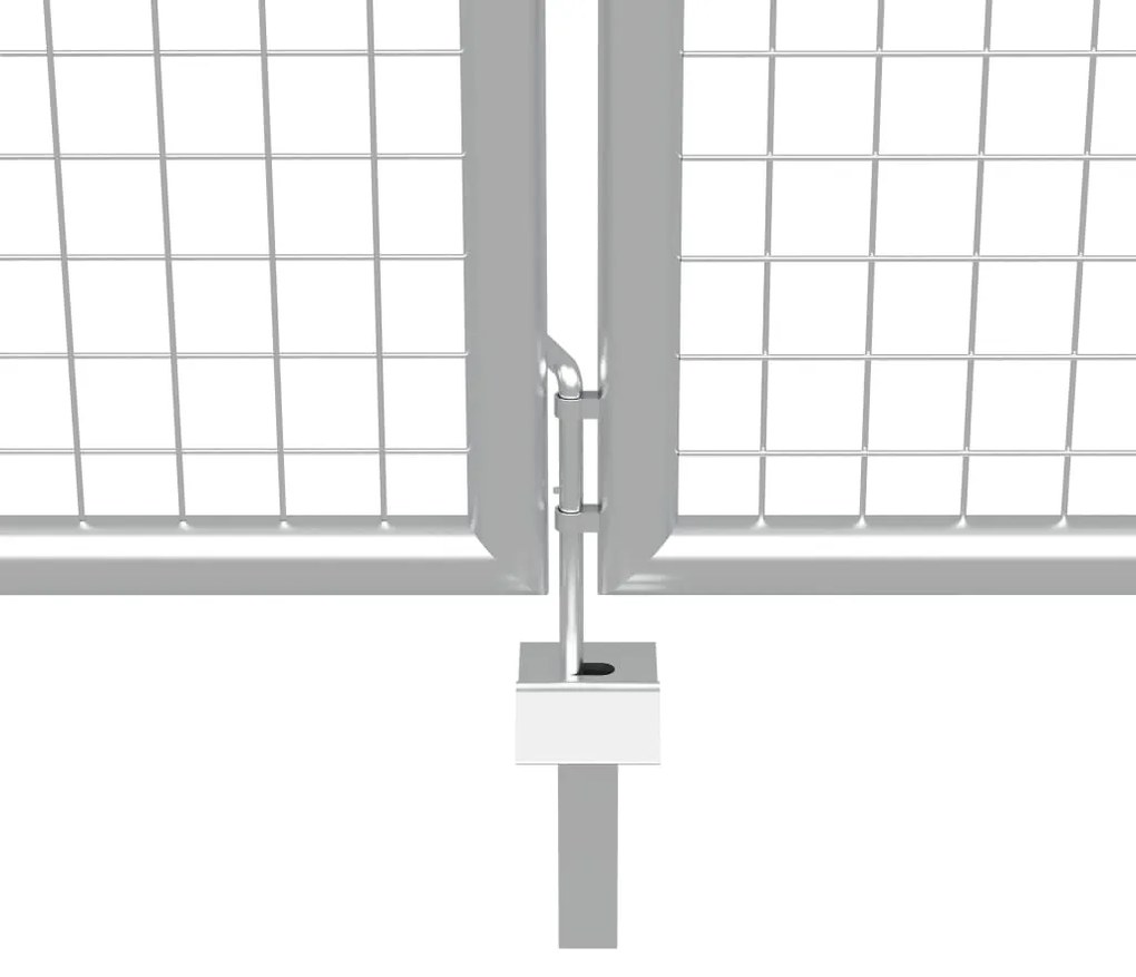 Portão de jardim em aço galvanizado 415x200 cm prateado