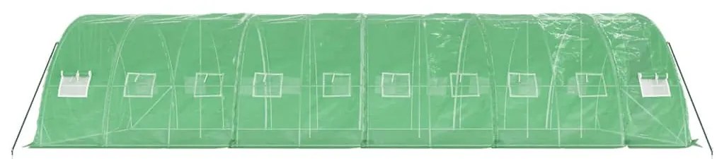 Estufa com estrutura de aço 50 m² 10x5x2,3 m verde
