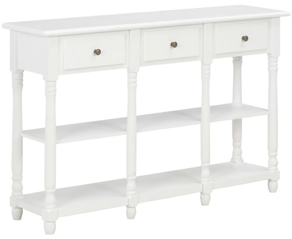 vidaXL Mesa consola 110x30x76 cm derivados de madeira branco
