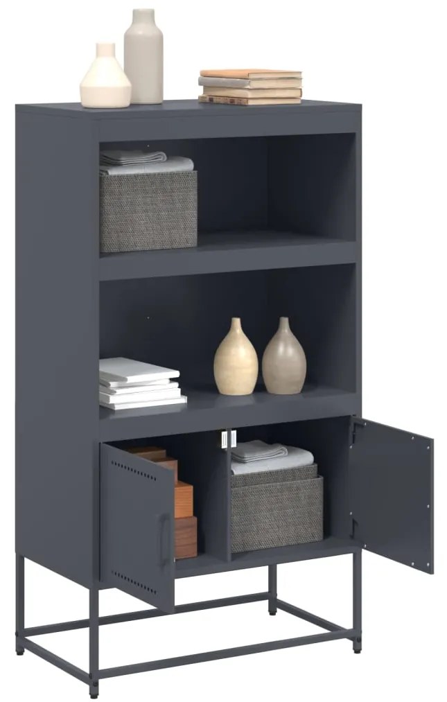 Aparador alto 68,5x38,5x123,5 cm aço antracite