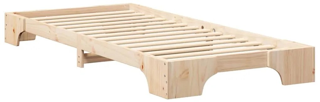 Estrutura de cama de chão Castanho 80 x 210 cm madeira