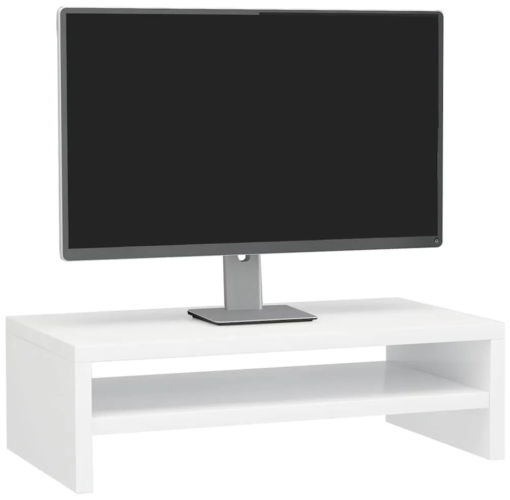 Suporte para monitor derivados de madeira branco brilhante