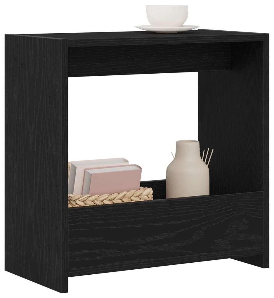 Mesa de Apoio vidaXL Preta em Madeira de Carvalho 50x26x50 cm